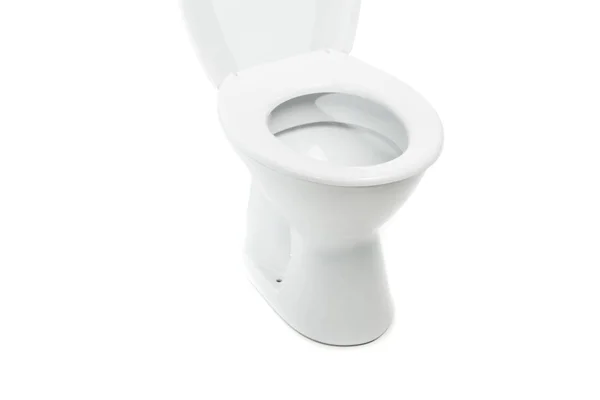 Ceramic clean toilet bowl isolated on white — Stock Photo