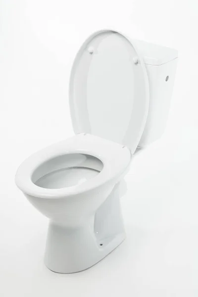 Modern ceramic clean toilet bowl isolated on white — Stock Photo