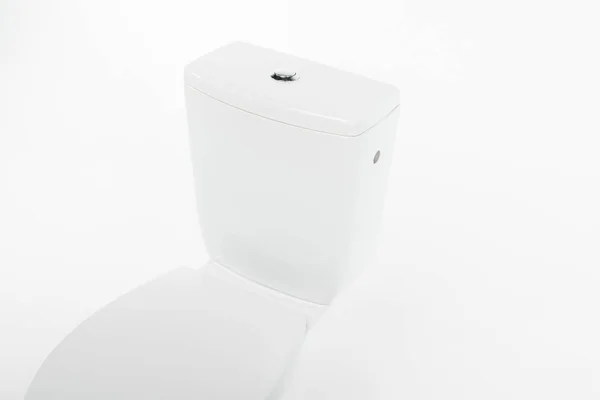 Moderne Keramik saubere Toilettenschüssel isoliert auf weiß — Stockfoto