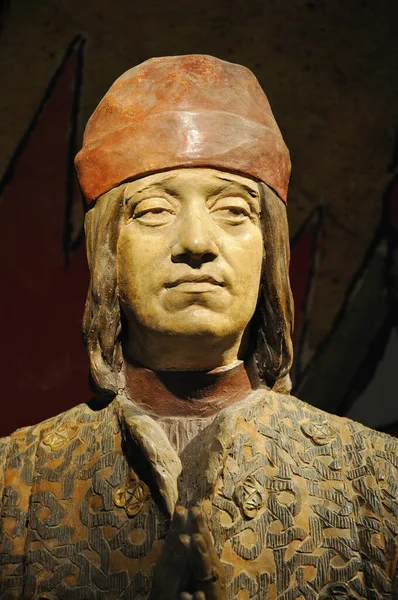 Скульптура Человека Историческом Музее Болоньи Museo Della Storia Bologna Palazzo — стоковое фото