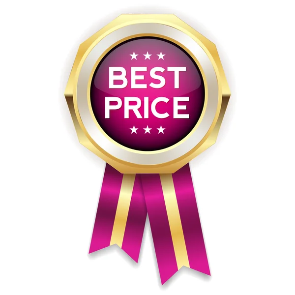 Violet best price rosette — Stock Vector