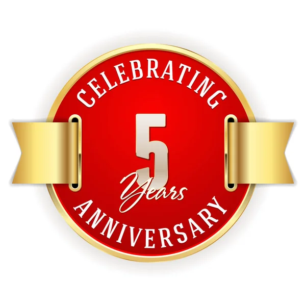 Celebrando 5 anos aniversário — Vetor de Stock