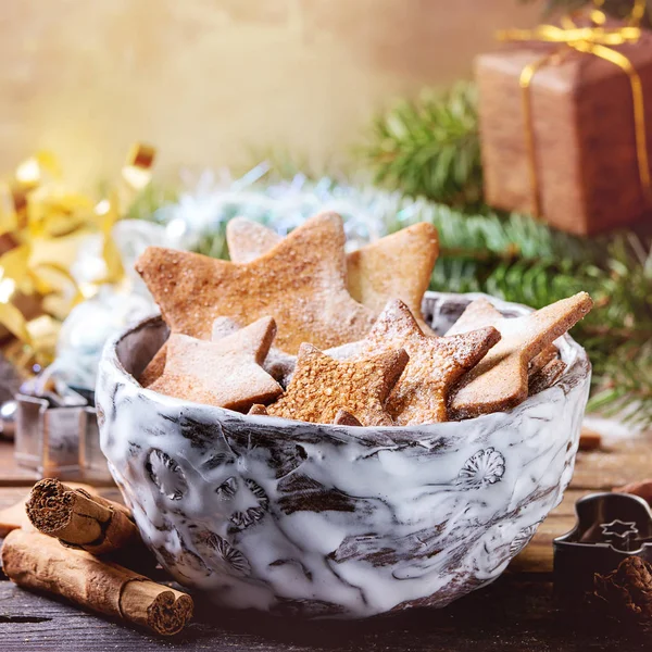 Galletas de azúcar en forma de estrella de Shortbread —  Fotos de Stock