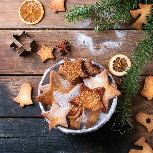 Biscuits au sucre en forme d'étoile sablé — Photo