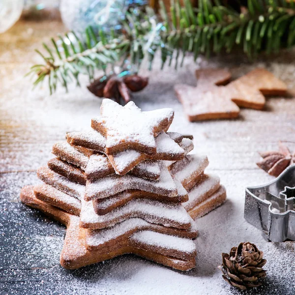 Galletas de azúcar en forma de estrella de Shortbread —  Fotos de Stock