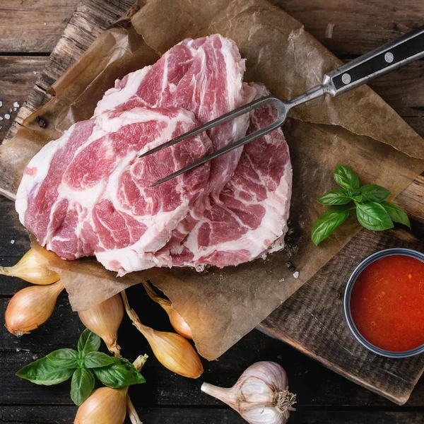 Carne crua bife de porco — Fotografia de Stock