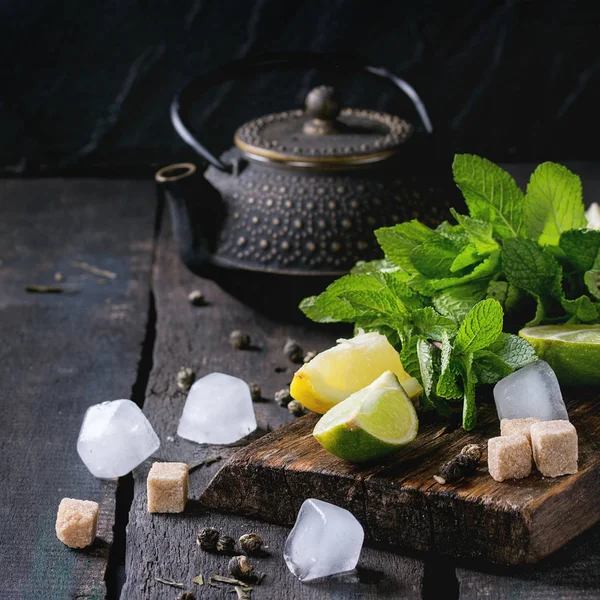 Ingredientes para el té verde helado — Foto de Stock