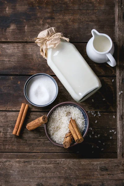 Zutaten für Milchreis — Stockfoto