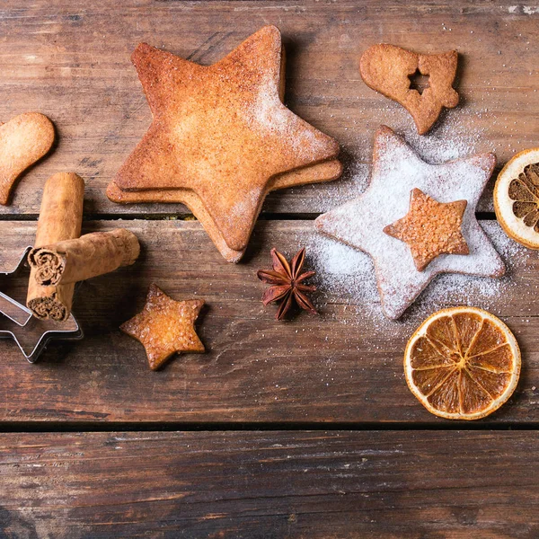 Shortbread estrela forma biscoitos de açúcar — Fotografia de Stock