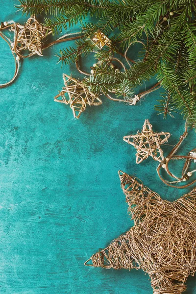 Vacances de Noël fond turquoise — Photo