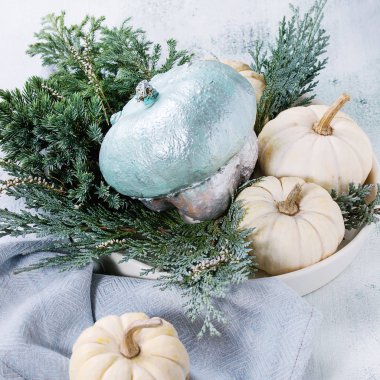 Beyaz dekoratif kabaklar