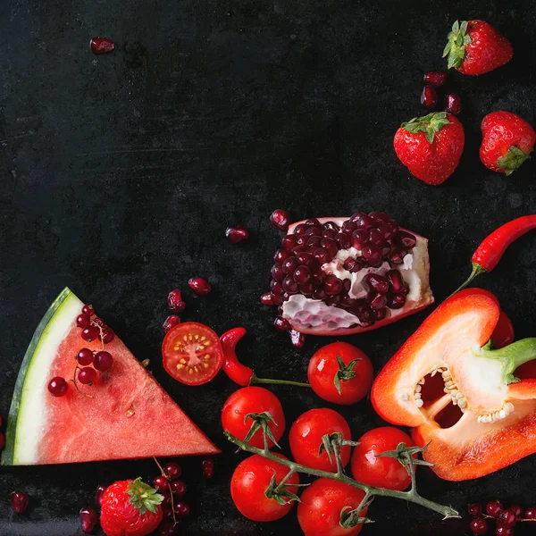 Frutta e verdura rossa — Foto Stock