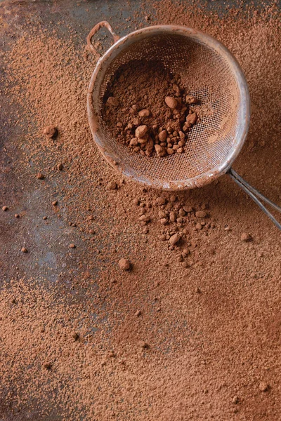 Kakao w proszku jako tło — Zdjęcie stockowe