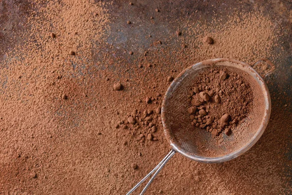 Kakao w proszku jako tło — Zdjęcie stockowe