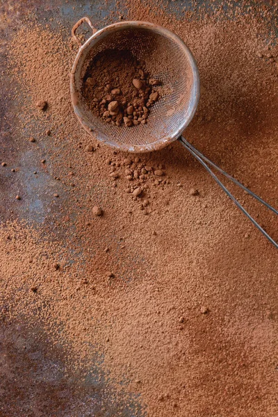 Какао порошок в качестве фона — стоковое фото