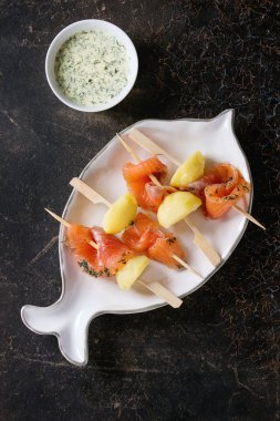 Meze somon füme ve patates ile