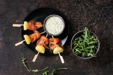 Meze somon füme ve patates ile