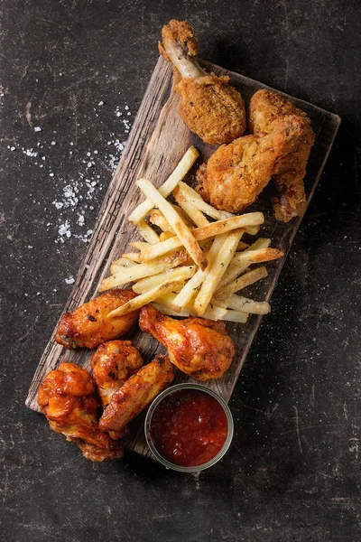 Fried chicken legs with french fries