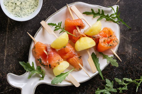 Meze somon füme ve patates ile