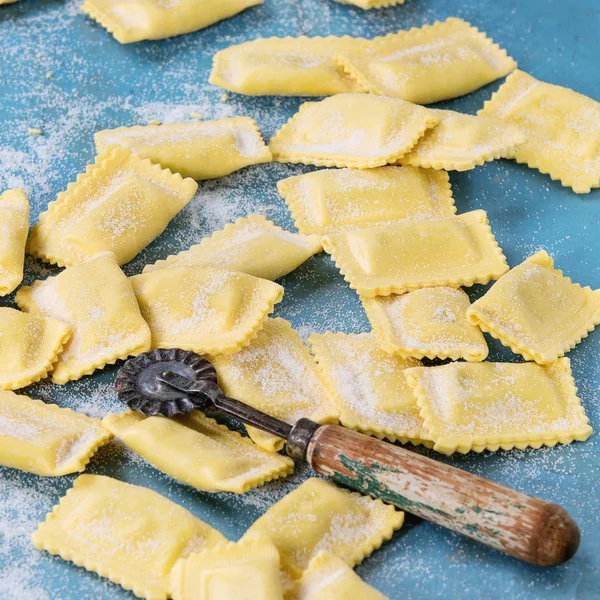 Uncooked ravioli pasta — Stock Photo, Image