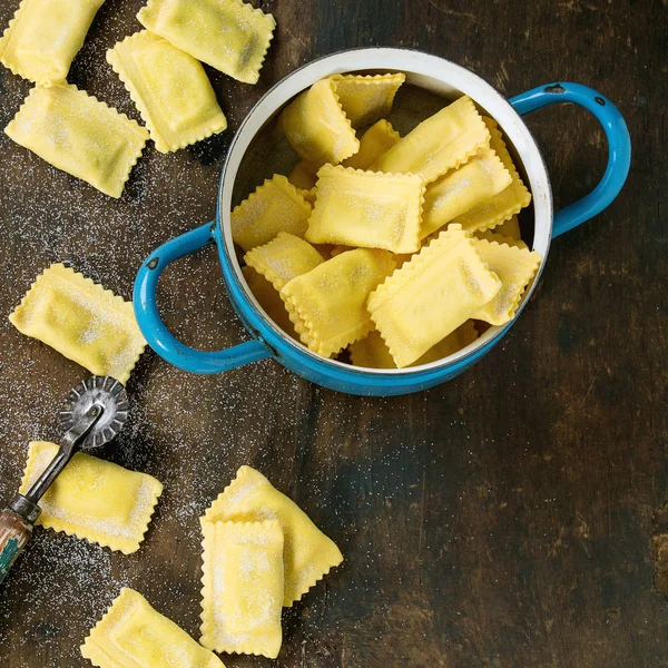 Uncooked ravioli pasta — Stock Photo, Image