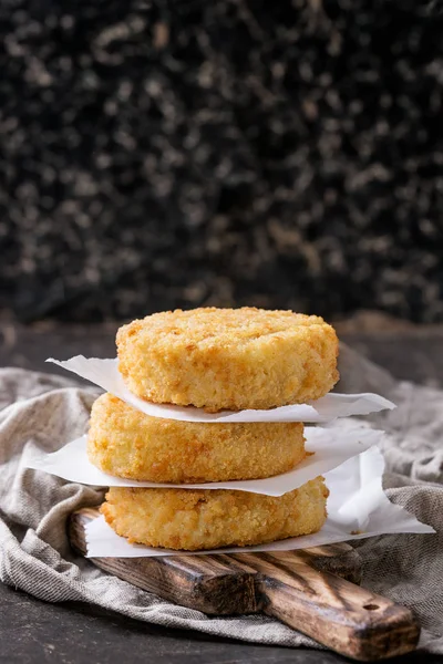 Cheese and onion cutlets for making vegan burger — Stok Foto