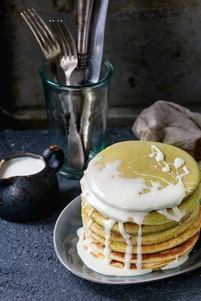 Ombre matcha pancakes — Stock Fotó