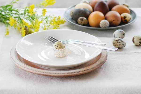 Easter decorated table — Stock Photo, Image