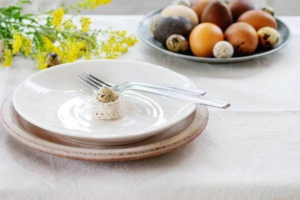 Easter decorated table — Stock Photo, Image