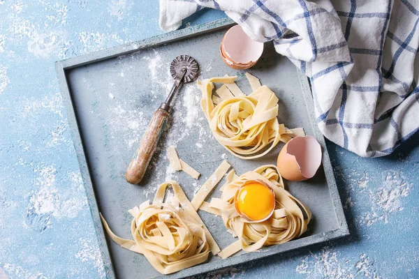 Fresh homemade pasta tagliatelle