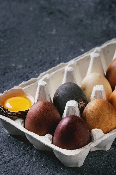 Brown colored easter eggs — Stock Photo, Image
