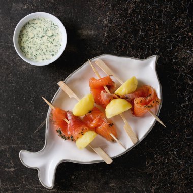 Meze somon füme ve patates ile