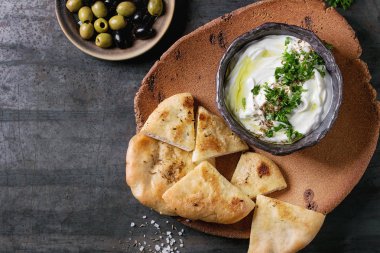labneh taze Lübnan krem peynir dip