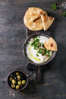 labneh taze Lübnan krem peynir dip