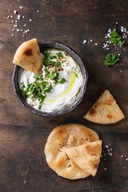 labneh taze Lübnan krem peynir dip