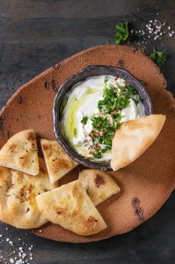 labneh taze Lübnan krem peynir dip
