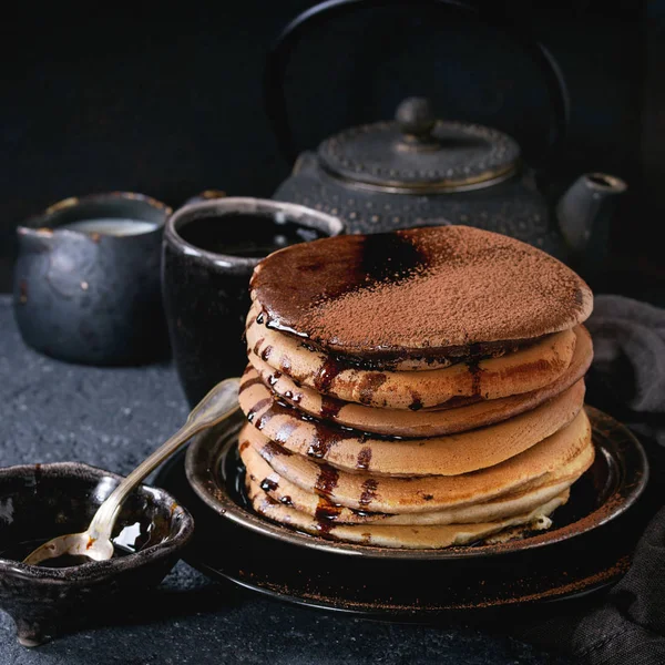 Ombre chocolate pancakes — Stock Photo, Image