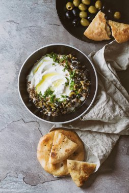 labneh taze Lübnan krem peynir dip