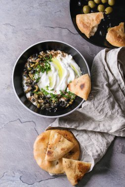 labneh taze Lübnan krem peynir dip