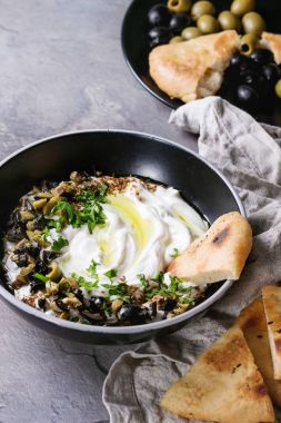 labneh taze Lübnan krem peynir dip