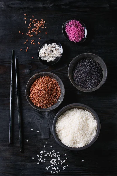 Variety of colorful rice — Stock Photo, Image