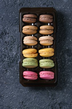 Fransız tatlı macaroons çeşitli