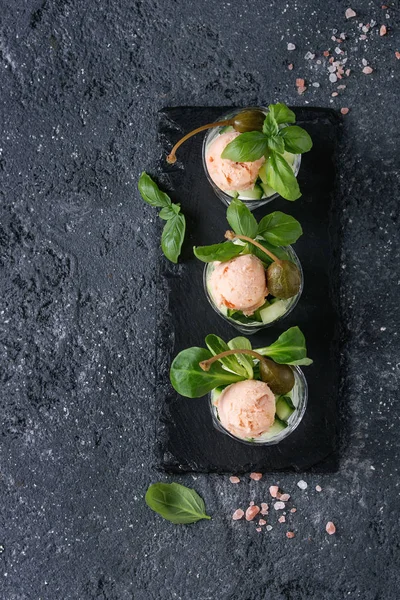 Verrines con paté de salmón —  Fotos de Stock