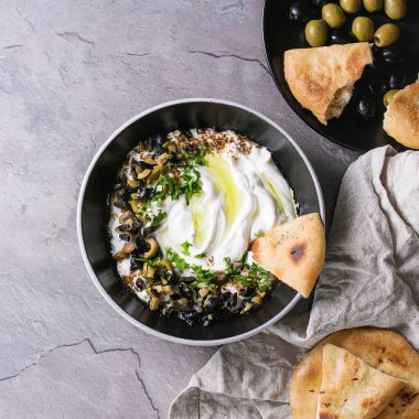 labneh taze Lübnan krem peynir dip