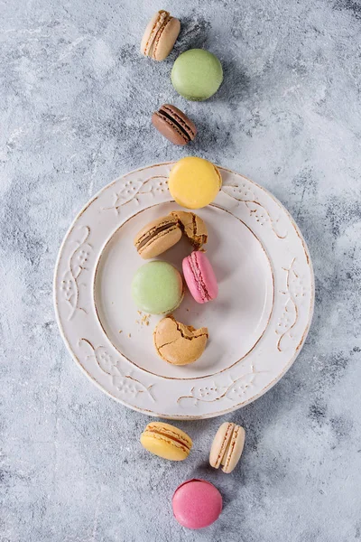Variety of french dessert macaroons — Stock Photo, Image