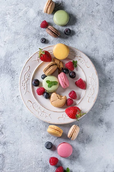 Variety of french dessert macaroons — Stock Photo, Image