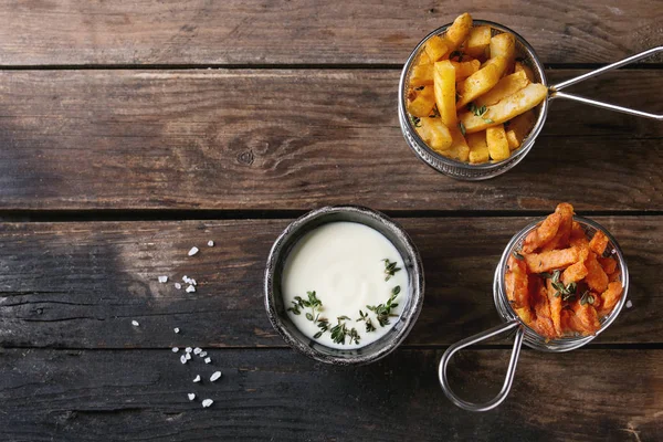 Variety of french fries — Stock Photo, Image