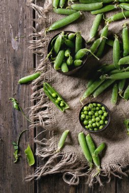 Genç yeşil bezelye