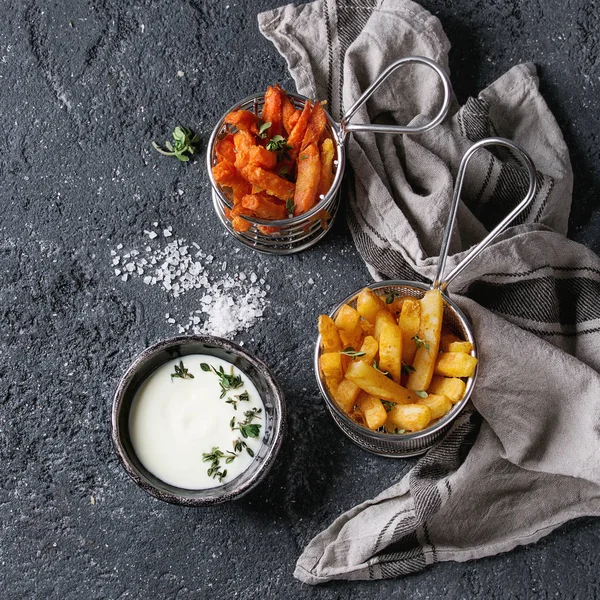 Varietà di patatine fritte — Foto Stock