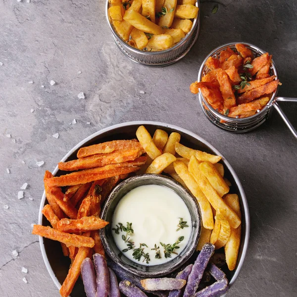 Varietà di patatine fritte — Foto Stock